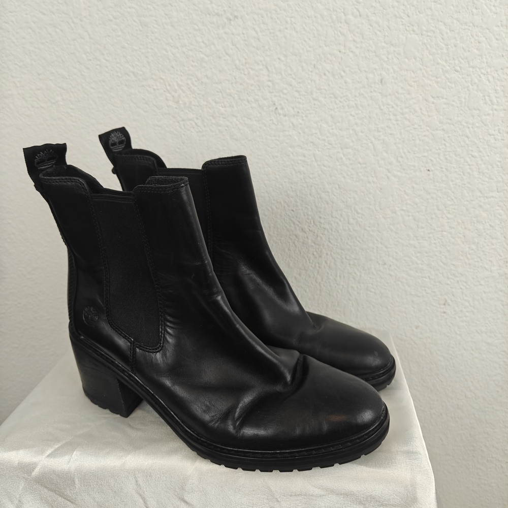Timberland Sienna High Chelsea Pull On Boot in Black Leather Sz 9 Women's - Picture 9 of 16